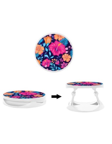 Grip imprimé pour téléphone | Design Fleurs Exotiques | Poignée et support smartphone
