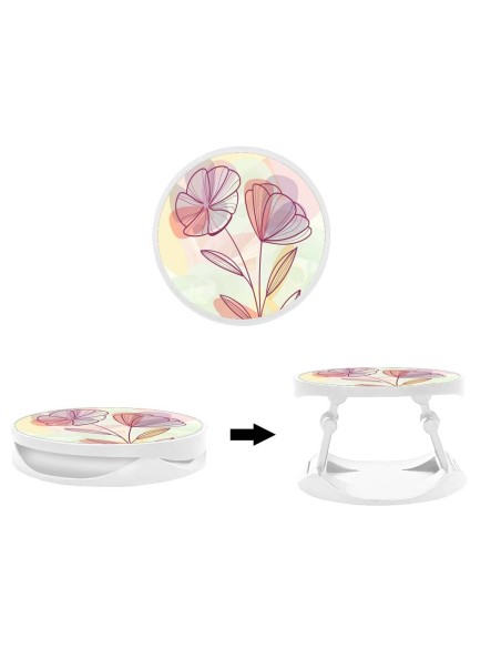 Grip imprimé pour téléphone | Design Floral | Poignée et support smartphone