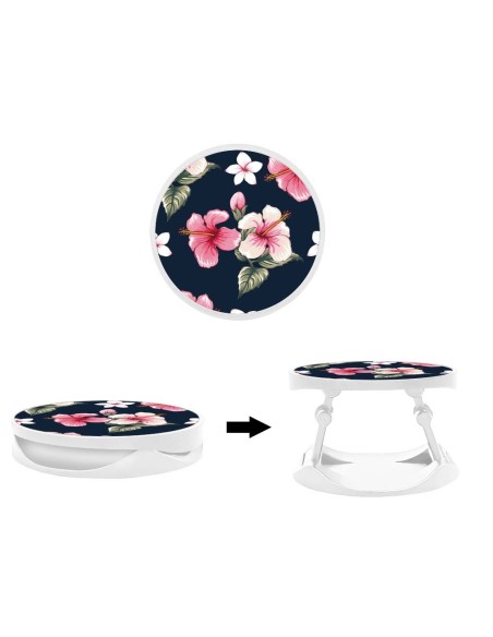 Grip imprimé pour téléphone | Design Hibiscus Vintage | Poignée et support smartphone