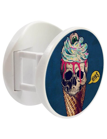 Grip imprimé pour téléphone | Design Ice cream skull blue | Poignée et support smartphone
