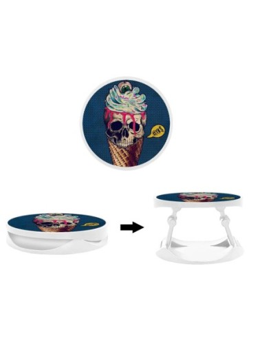 Grip imprimé pour téléphone | Design Ice cream skull blue | Poignée et support smartphone
