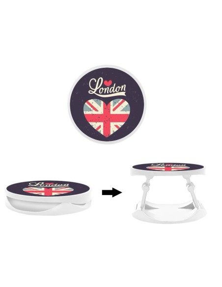 Grip imprimé pour téléphone | Design I love London | Poignée et support smartphone
