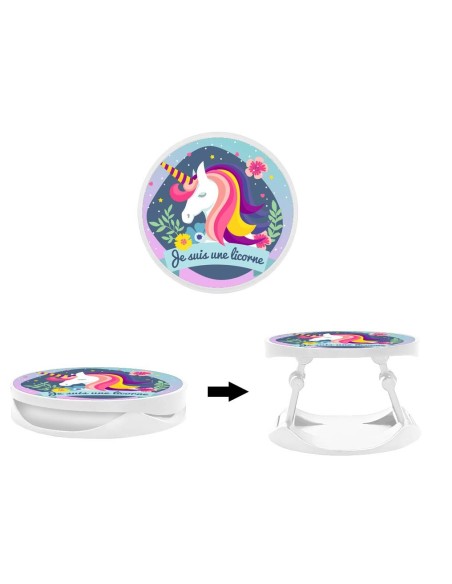 Grip imprimé pour téléphone | Design Je suis une licorne | Poignée et support smartphone