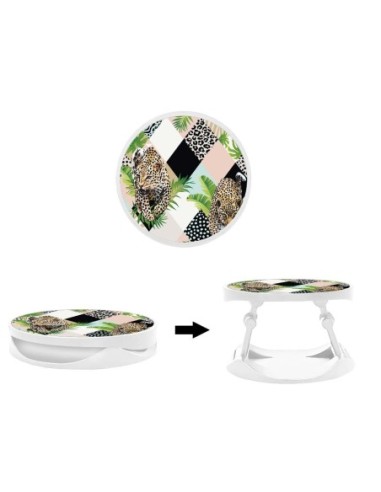 Grip imprimé pour téléphone | Design Léopard losange | Poignée et support smartphone