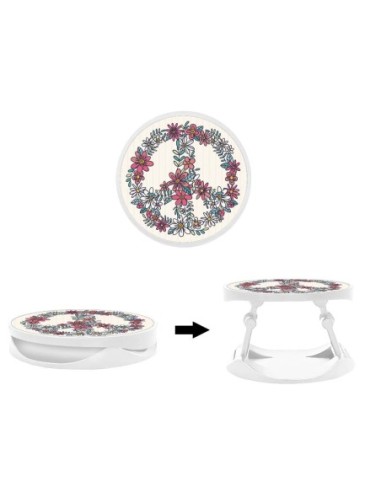 Grip imprimé pour téléphone | Design Love and peace floral | Poignée et support smartphone