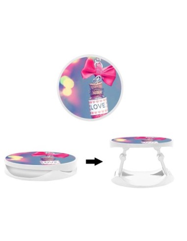 Grip imprimé pour téléphone | Design Love noeud rose | Poignée et support smartphone