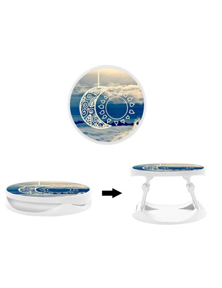 Grip imprimé pour téléphone | Design Lune soleil | Poignée et support smartphone