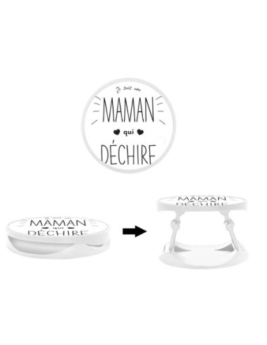 Grip imprimé pour téléphone | Design Maman qui déchire | Poignée et support smartphone