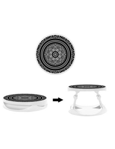 Grip imprimé pour téléphone | Design Mandala blanc | Poignée et support smartphone
