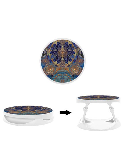 Grip imprimé pour téléphone | Design Mandalla bleu | Poignée et support smartphone