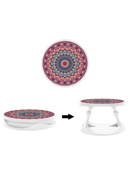 Grip imprimé pour téléphone | Design Mandalla rose | Poignée et support smartphone