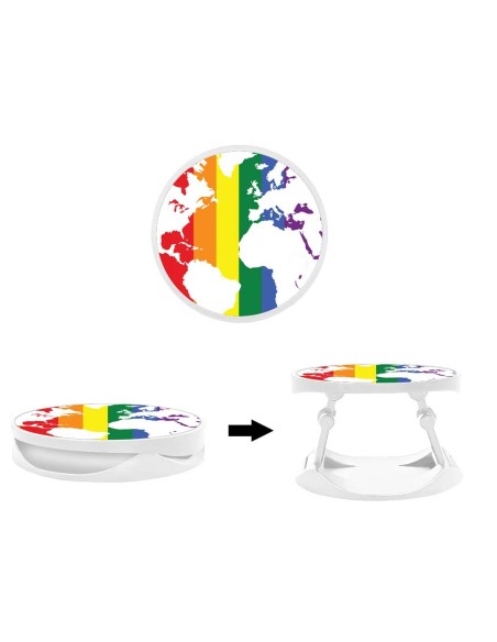 Grip imprimé pour téléphone | Design Map LGBT | Poignée et support smartphone