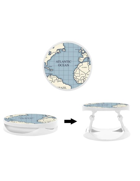 Grip imprimé pour téléphone | Design Map vintage | Poignée et support smartphone