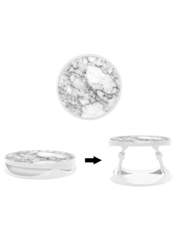 Grip imprimé pour téléphone | Design Marbre Blanc | Poignée et support smartphone