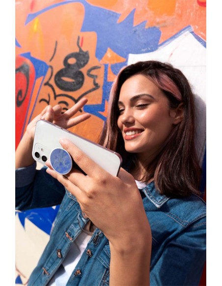 Grip imprimé pour téléphone | Design Marbre Bleu | Poignée et support smartphone