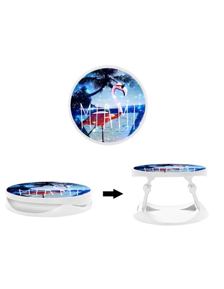 Grip imprimé pour téléphone | Design Miami beach | Poignée et support smartphone