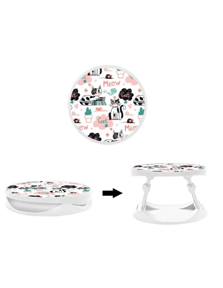 Grip imprimé pour téléphone | Design Miaou | Poignée et support smartphone