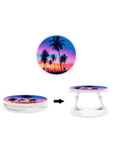 Grip imprimé pour téléphone | Design Palmiers colorés | Poignée et support smartphone