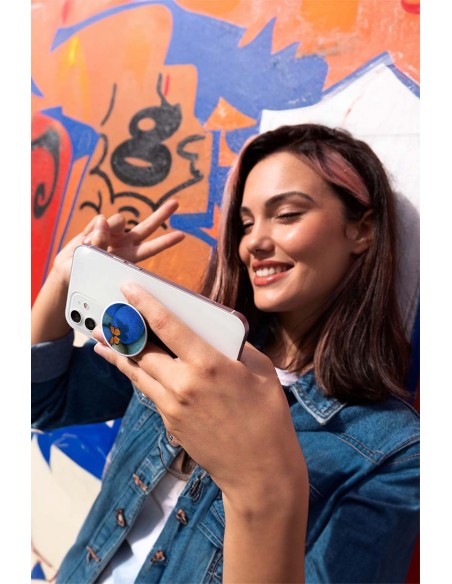 Grip imprimé pour téléphone | Design Papillon galet bleu | Poignée et support smartphone