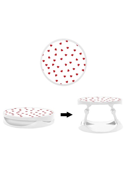 Grip imprimé pour téléphone | Design Pluie de Coeurs | Poignée et support smartphone