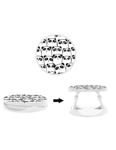 Grip imprimé pour téléphone | Design Réunion de Pandas | Poignée et support smartphone