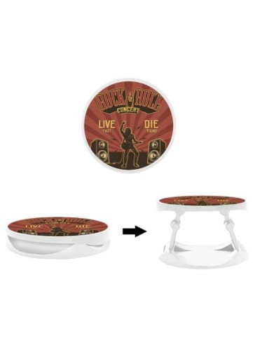 Grip imprimé pour téléphone | Design Rock and roll | Poignée et support smartphone