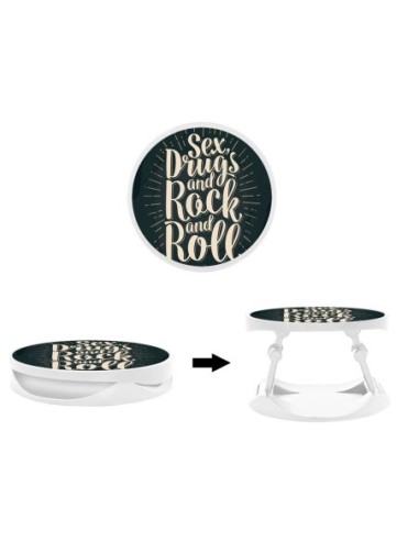 Grip imprimé pour téléphone | Design Sex and rock and roll | Poignée et support smartphone