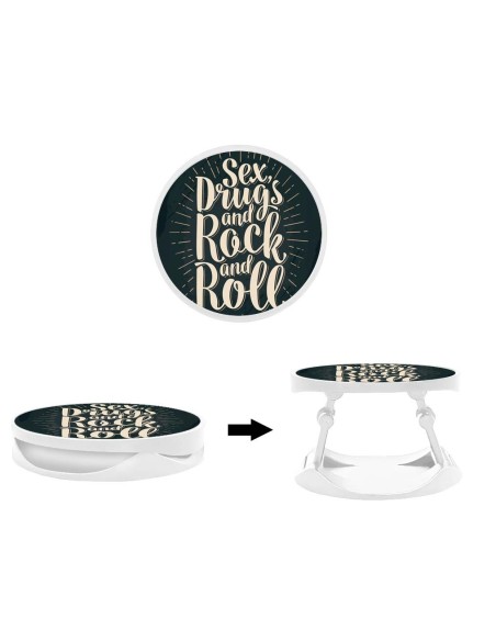 Grip imprimé pour téléphone | Design Sex and rock and roll | Poignée et support smartphone