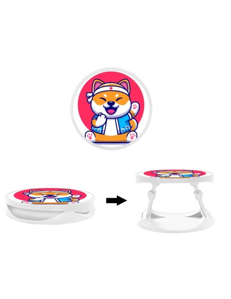 Grip imprimé pour téléphone | Design Shiba ninja | Poignée et support smartphone