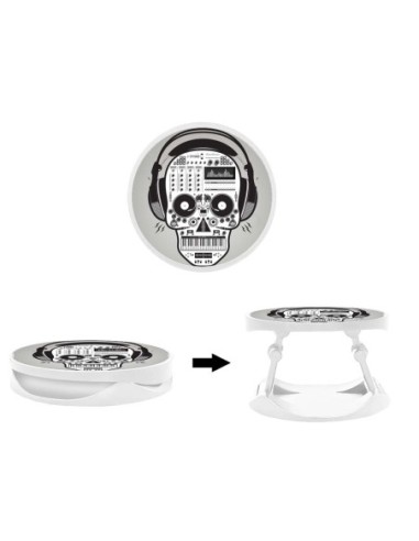 Grip imprimé pour téléphone | Design Skull Music | Poignée et support smartphone