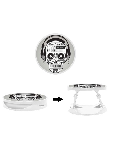 Grip imprimé pour téléphone | Design Skull Music | Poignée et support smartphone