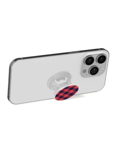 Grip imprimé pour téléphone | Design Tartan Rouge | Poignée et support smartphone