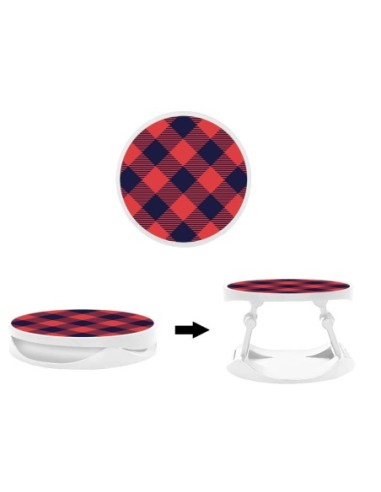 Grip imprimé pour téléphone | Design Tartan Rouge | Poignée et support smartphone