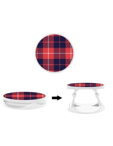 Grip imprimé pour téléphone | Design Tartan Rouge 2 | Poignée et support smartphone