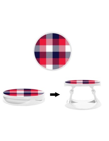 Grip imprimé pour téléphone | Design Tartan Tricolor | Poignée et support smartphone
