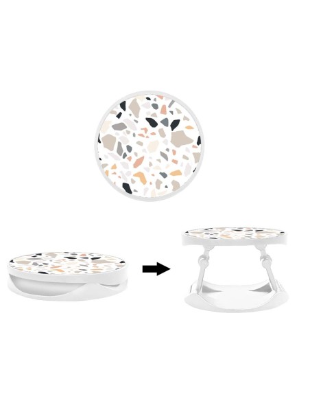 Grip imprimé pour téléphone | Design Terrazzo color | Poignée et support smartphone