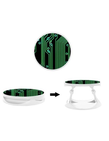 Grip imprimé pour téléphone | Design Texture circuit geek | Poignée et support smartphone