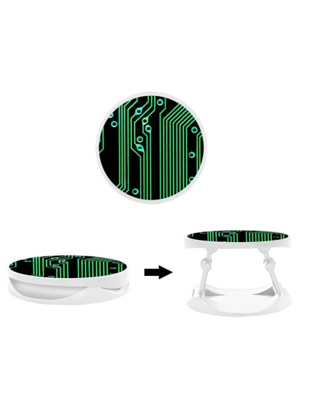 Grip imprimé pour téléphone | Design Texture circuit geek | Poignée et support smartphone