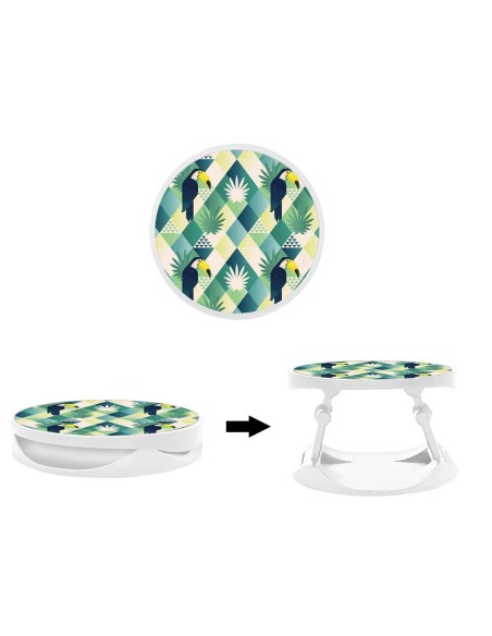 Grip imprimé pour téléphone | Design Toucan losange | Poignée et support smartphone