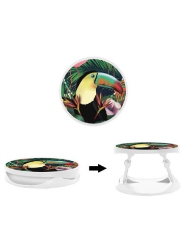 Grip imprimé pour téléphone | Design Tropical Toucan | Poignée et support smartphone