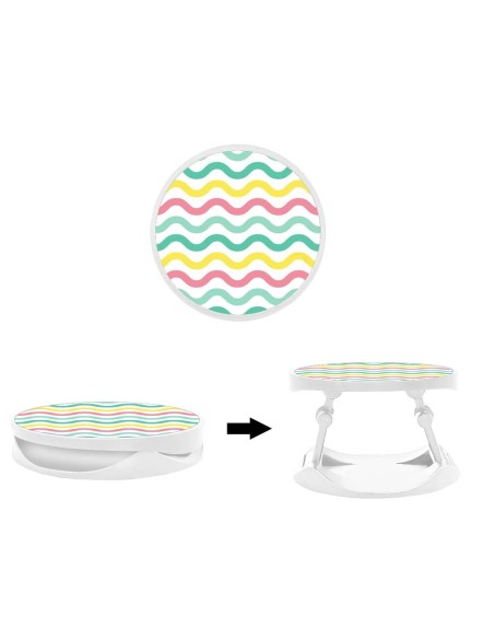 Grip imprimé pour téléphone | Design Vagues colorees | Poignée et support smartphone