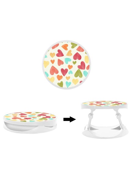 Grip imprimé pour téléphone | Design Watercolor hearts | Poignée et support smartphone