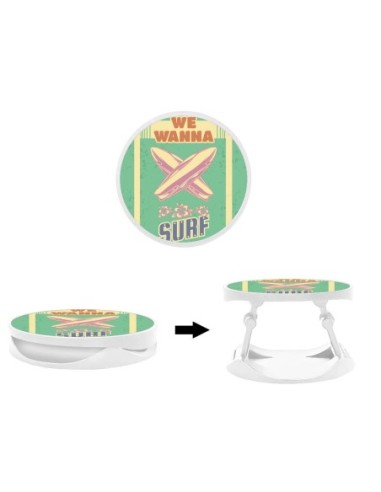 Grip imprimé pour téléphone | Design We wanna surf | Poignée et support smartphone