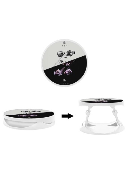 Grip imprimé pour téléphone | Design Yin et Yang | Poignée et support smartphone