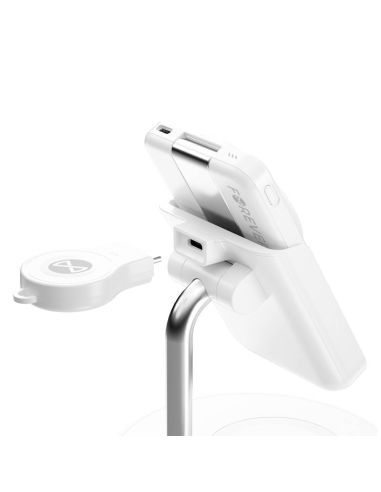 Station de Charge Magnétique Sans Fil 5-en-1 - Blanc