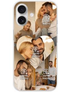 Coque personnalisable 5 photos coeur
