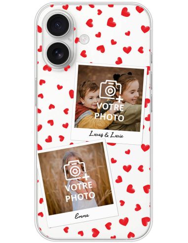 Coque personnalisable Polaroid Coeurs