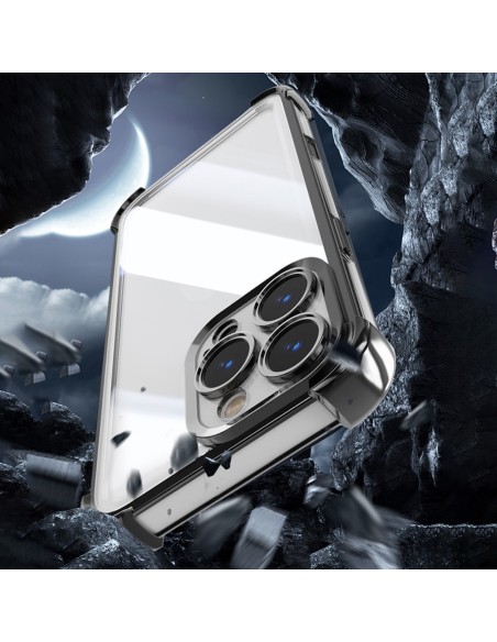 Coque Anti Shock Chrome pour iPhone 13 Noir