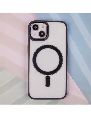 Coque Satin Clear Magsafe pour iPhone 15 Plus Noir