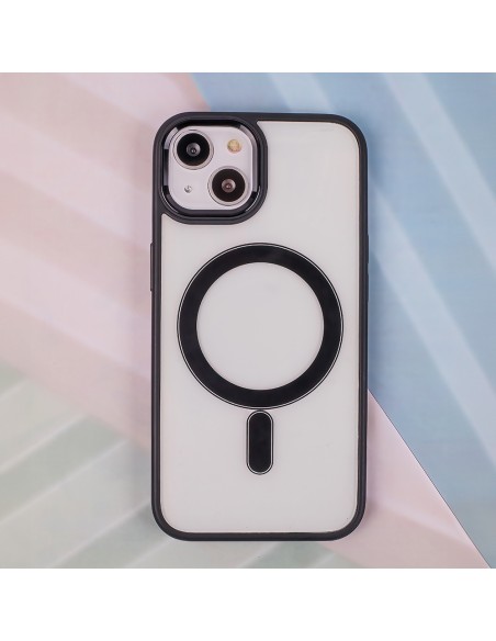 Coque Satin Clear Magsafe pour iPhone 15 Plus Noir